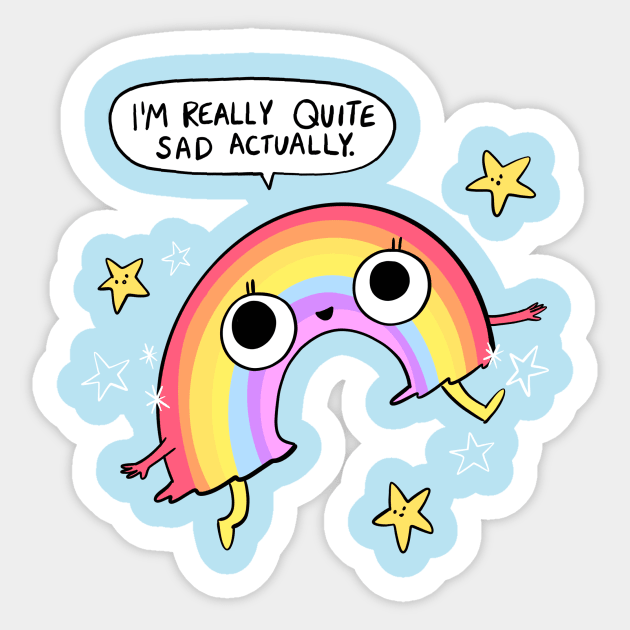 Sad Rainbow! Sticker by DilaraMakesThings